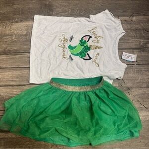 The Children's Place Green Skirt with Gold Accents